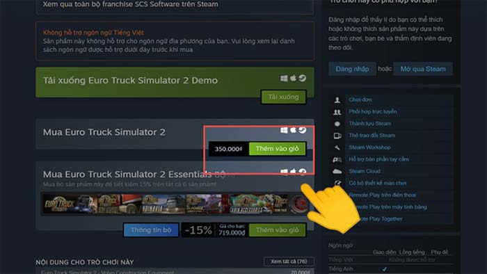 Cách tải game Euro Truck Simulator 2 cho PC